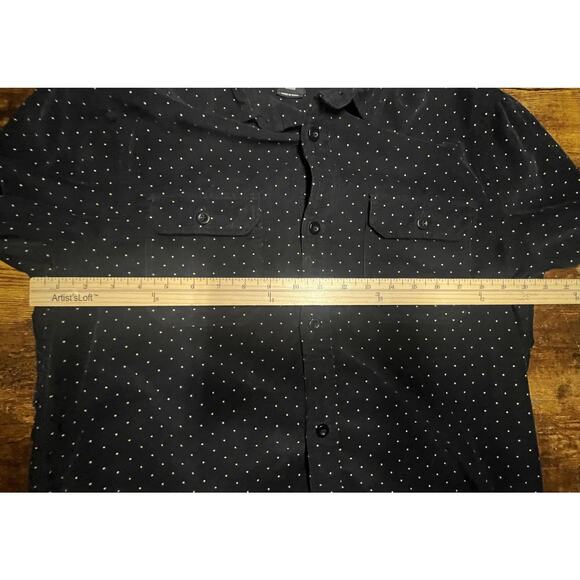 Stussy Shirt Mens Medium Black Polka Dot Corduroy Button Up Long Sleeve Casual - Picture 10 of 14